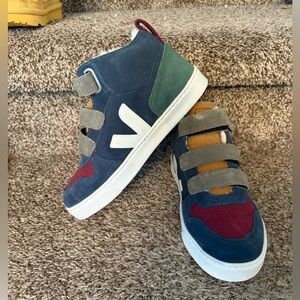Veja Kids Sneakers in Blue, Green, and Red